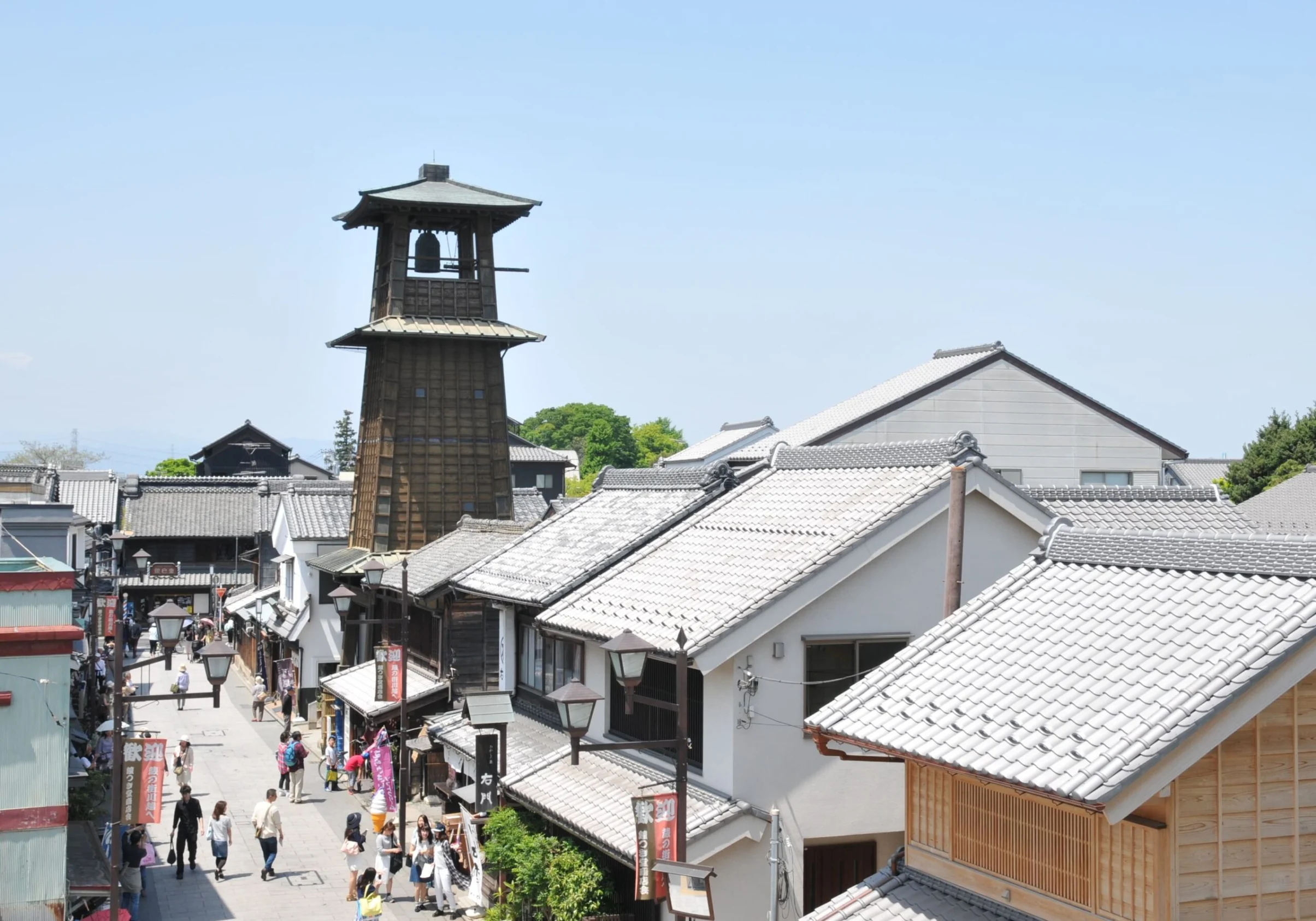 小江戸川越一番街商店街（蔵造りの町並み・時の鐘）